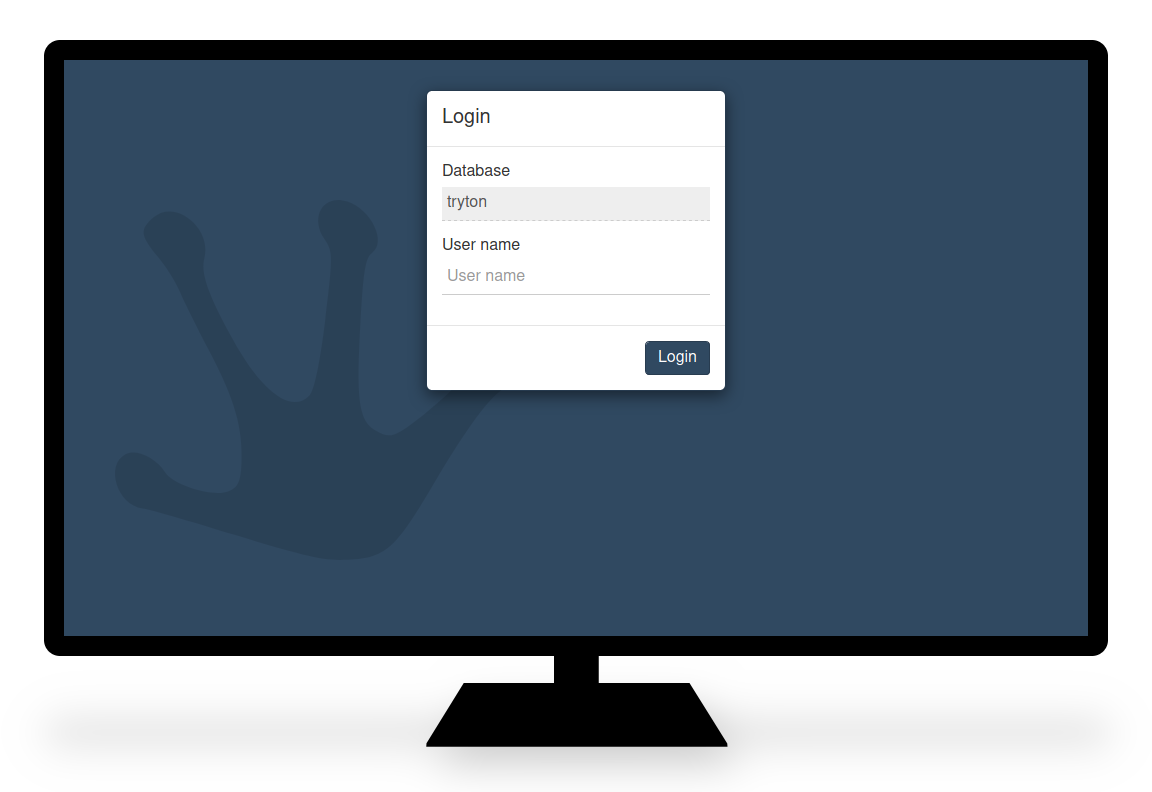 Screenshot of custom Tryton functionality