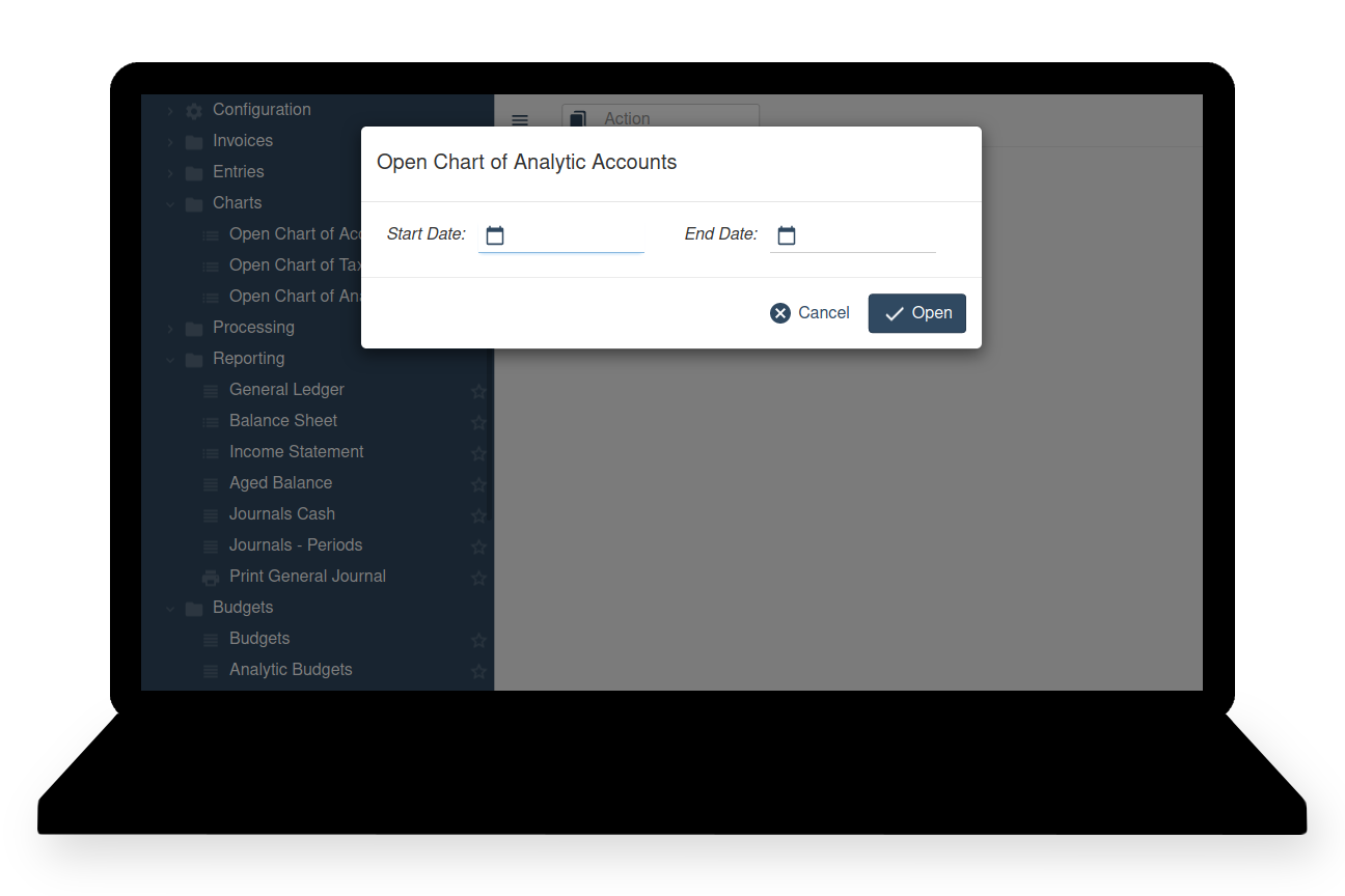 Screenshot of Tryton management accounting