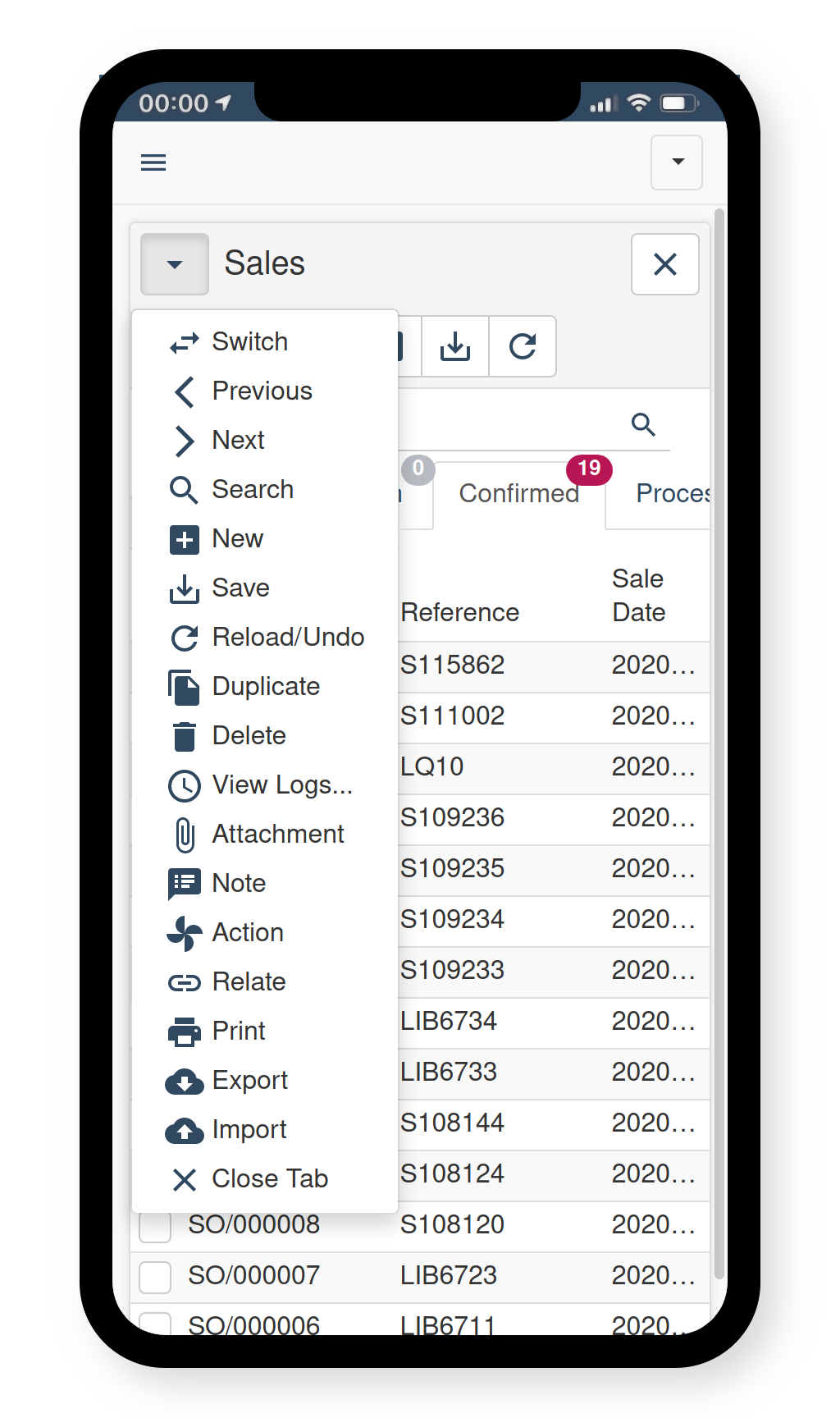 Screenshot of Tryton sales